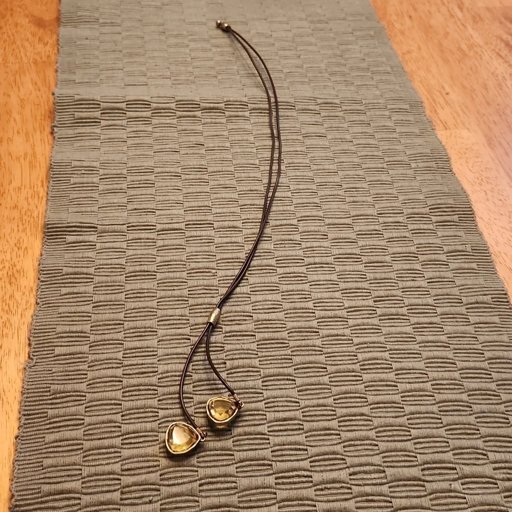 Vintage Black Cord Crystal Necklace - Picture 4 of 4